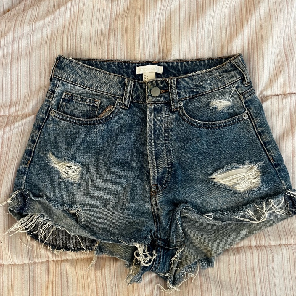 H&M Distressed Denim Shorts